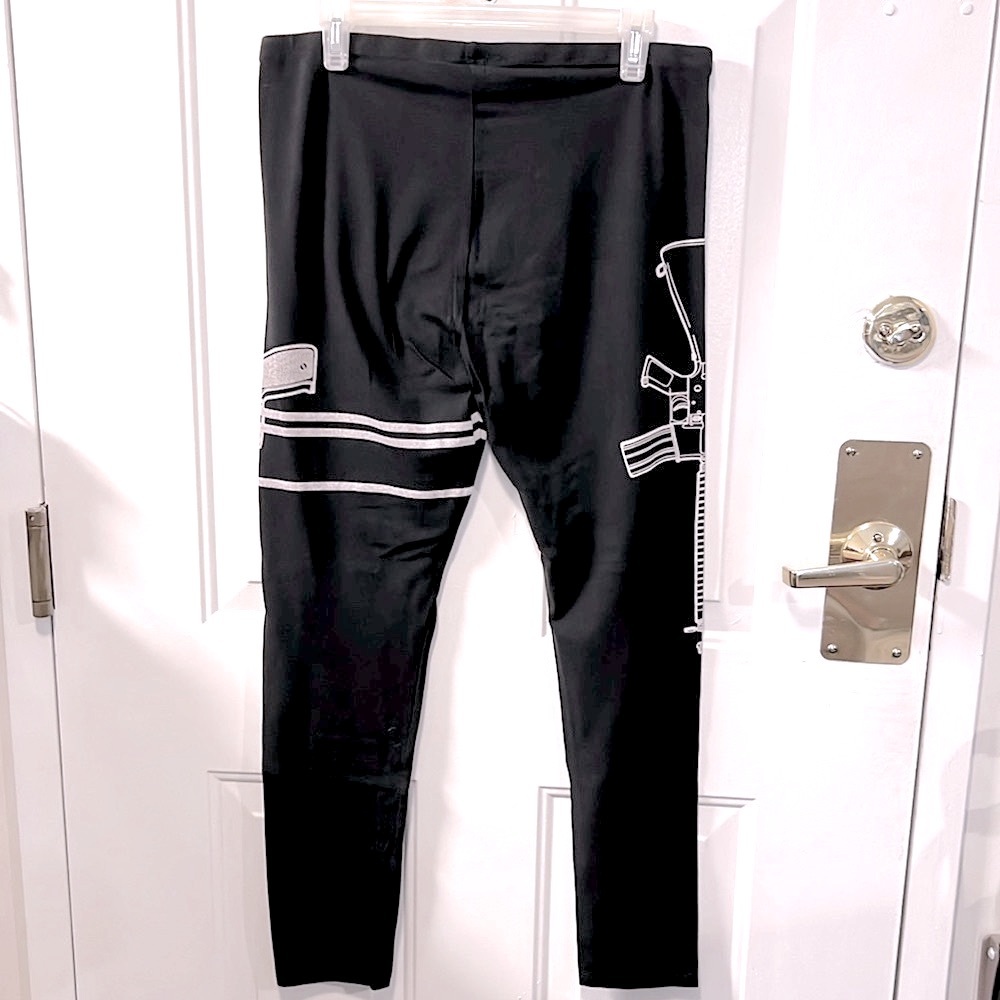 🔴 CLEARANCE- BLACK GUN PISTOL FIREARM RIFLE LEG HOLSTER LEGGINGS Fits XXL 1X 2X - Picture 4 of 9
